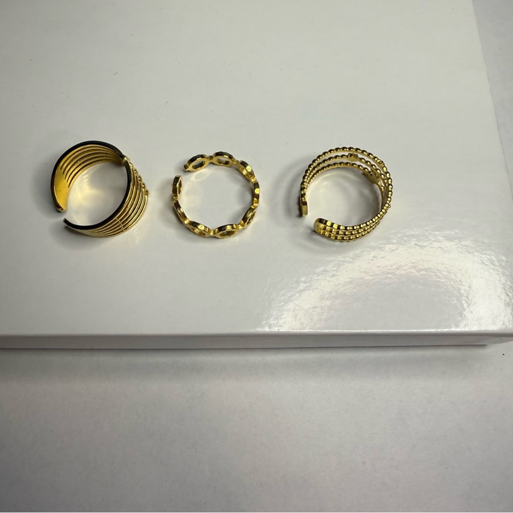 🧩3 for $30 Gold Stacking Ring Set - Picture 2 of 5
